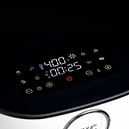 Air Fryer, 5.5Qt Glass Air Fryer, 1400W, 8 Presets, White