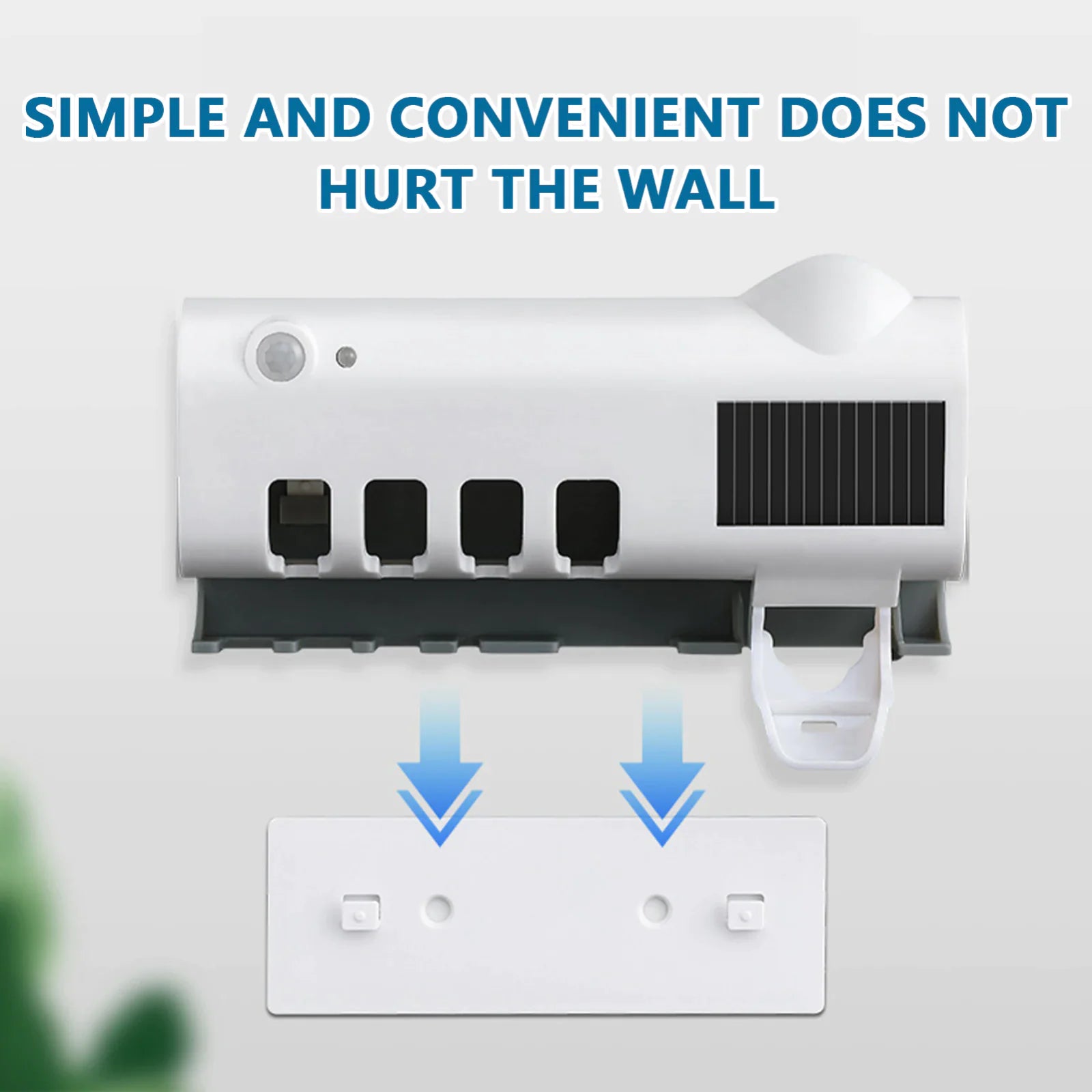 PureSmile™ UV-C Toothbrush Sanitizer Station & Automatic Toothpaste Dispenser – Solar Powered 4-Slot Organizer - NexaHome