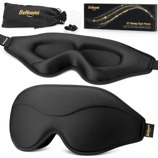 BeHoomi™ Pro-Sleep Ultra-Light Blackout Mask | 3D Contoured Memory Foam Eye Shield for Side Sleepers - NexaHome