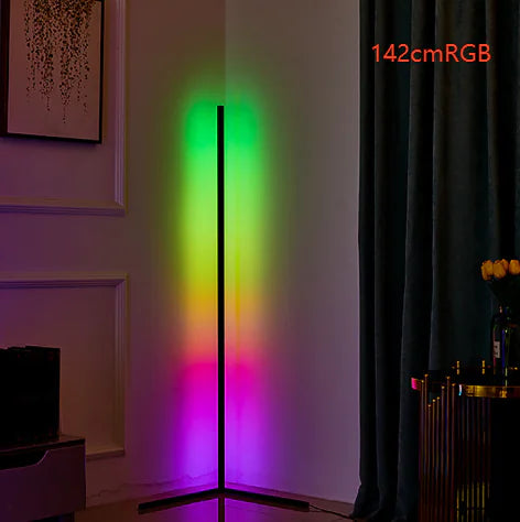AuraSync™ Smart RGBIC Corner Floor Lamp – Dynamic Music Sync & Voice-Controlled Ambient LED Lighting