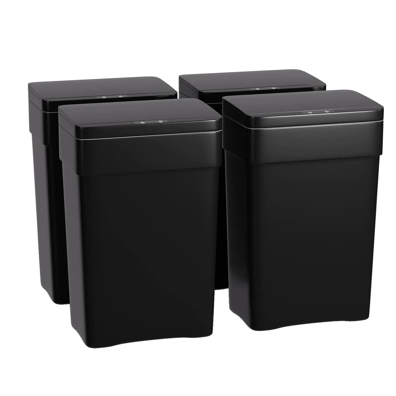 PureTouch™ 13-Gallon Motion Sensor Trash Can (Set of 4) – High-Capacity Touchless Kitchen Waste Bin with Automatic Lid - NexaHome