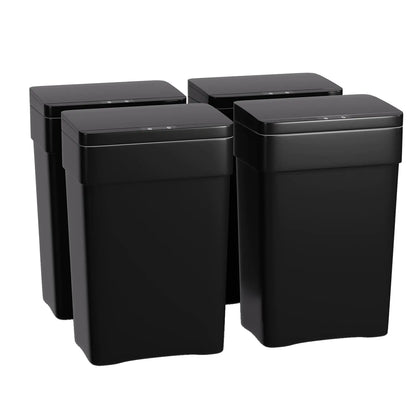 PureTouch™ 13-Gallon Motion Sensor Trash Can (Set of 4) – High-Capacity Touchless Kitchen Waste Bin with Automatic Lid - NexaHome