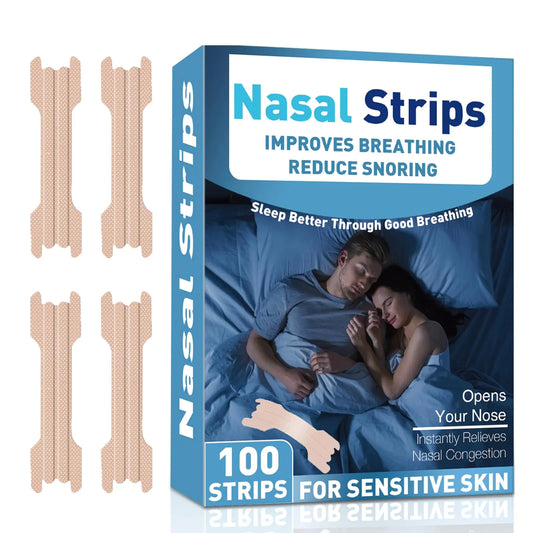 BreatheFlow Extra Strength Nasal Strips | 100ct Snoring Relief - NexaHome
