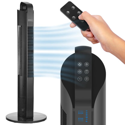 NexAir™ 42-Inch Ultra-Quiet Oscillating Tower Fan – 90° Wide Cooling with Remote Control & 7.5H Auto-Off Timer - NexaHome