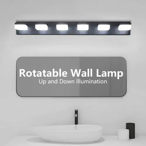 Luminaire™ 38-Inch Modern 6-Light LED Vanity Fixture – Matte Black Shadow-Free Bathroom Lighting