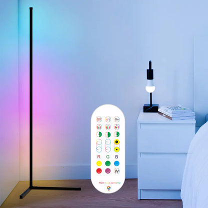 AuraSync™ Smart RGBIC Corner Floor Lamp – Dynamic Music Sync & Voice-Controlled Ambient LED Lighting