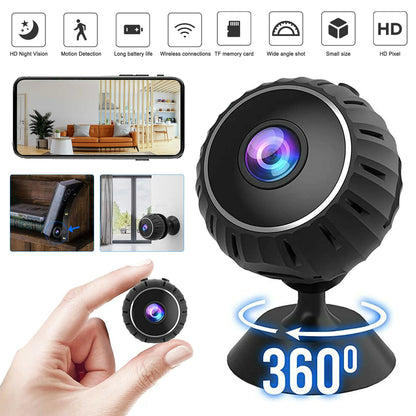 GuardianEye Mini Magnetic WiFi Nanny Cam – 1080P HD Wireless Security Camera with Night Vision & Motion Alerts - NexaHome