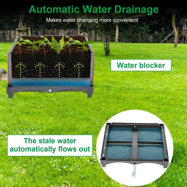 TerraBloom™ Self-Watering Raised Garden Bed – Elevated Planter Box with Rattan Finish for Patio, Balcony & Garden - NexaHome