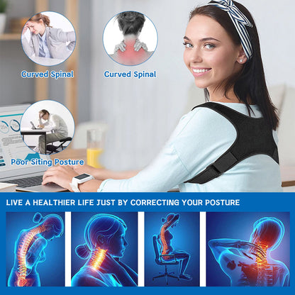 Posture Corrector Brace for Women Men,Back Brace for Posture for Women and Men with Adjustable Shoulder Braces and Cushion Pads,Corrects Hunching&Bad Posture&Shoulder Neck Pain