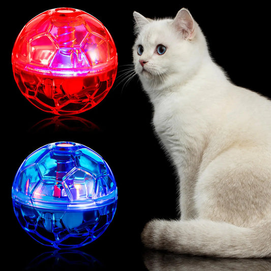 GlowChase™ LED Motion-Activated Cat Balls (2-Pack) – High-Visibility Interactive Pet Toys for Agility Training & Night Play