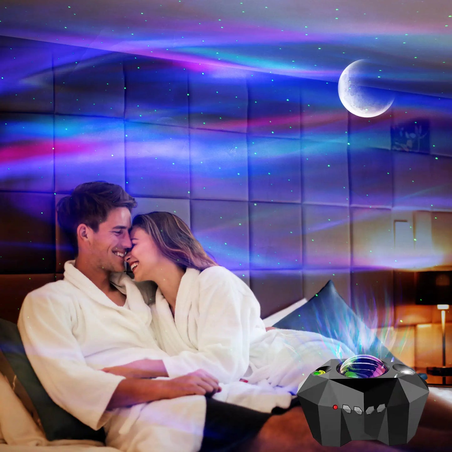 CelestialWave™ 4-in-1 Star Projector – 3D Ocean Wave Ambient Light with Integrated Bluetooth Speaker