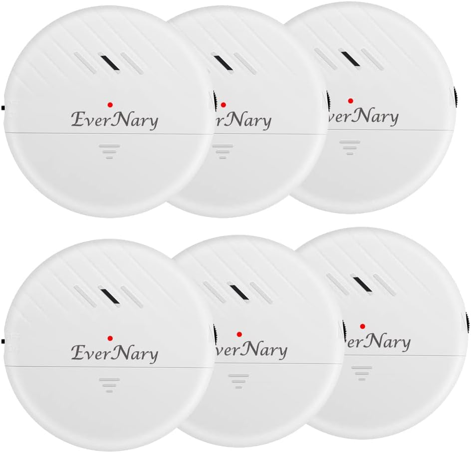 Window Vibration Alarm,6Pack 125Db Loud Ultra-Slim Anti-Theft Alarm for Door and Window Glass Break Sensor Alert with Adjustable Sensitivity (6, White)