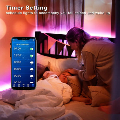 130Ft LED Strip Lights(2 Rolls of 65.6Ft), Smart Light Strips with App Control RGB Led Lights for Bedroom，Music Sync Color Changing Lights for Room Party