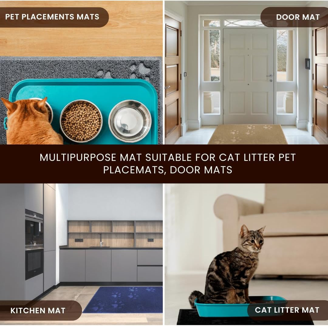 Andalus Medium Cat Litter Mat, Pack of 1 - Waterproof, Non-Slip & Easy to Clean Cat Litter Box Mat for Extra Efficient Pet Litter-Trapping, Brown (23.5” X 15.75”)