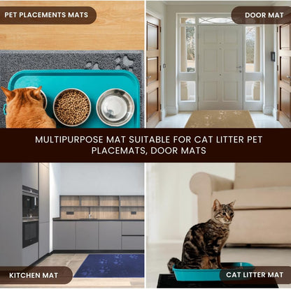 Andalus Medium Cat Litter Mat, Pack of 1 - Waterproof, Non-Slip & Easy to Clean Cat Litter Box Mat for Extra Efficient Pet Litter-Trapping, Brown (23.5” X 15.75”)