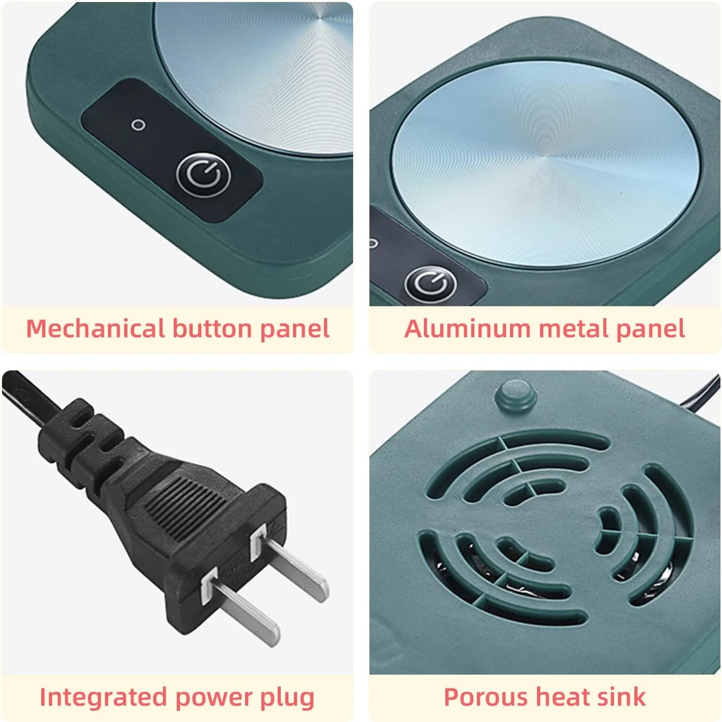 Green Beverage Warmers, Auto Shut off & Waterproof