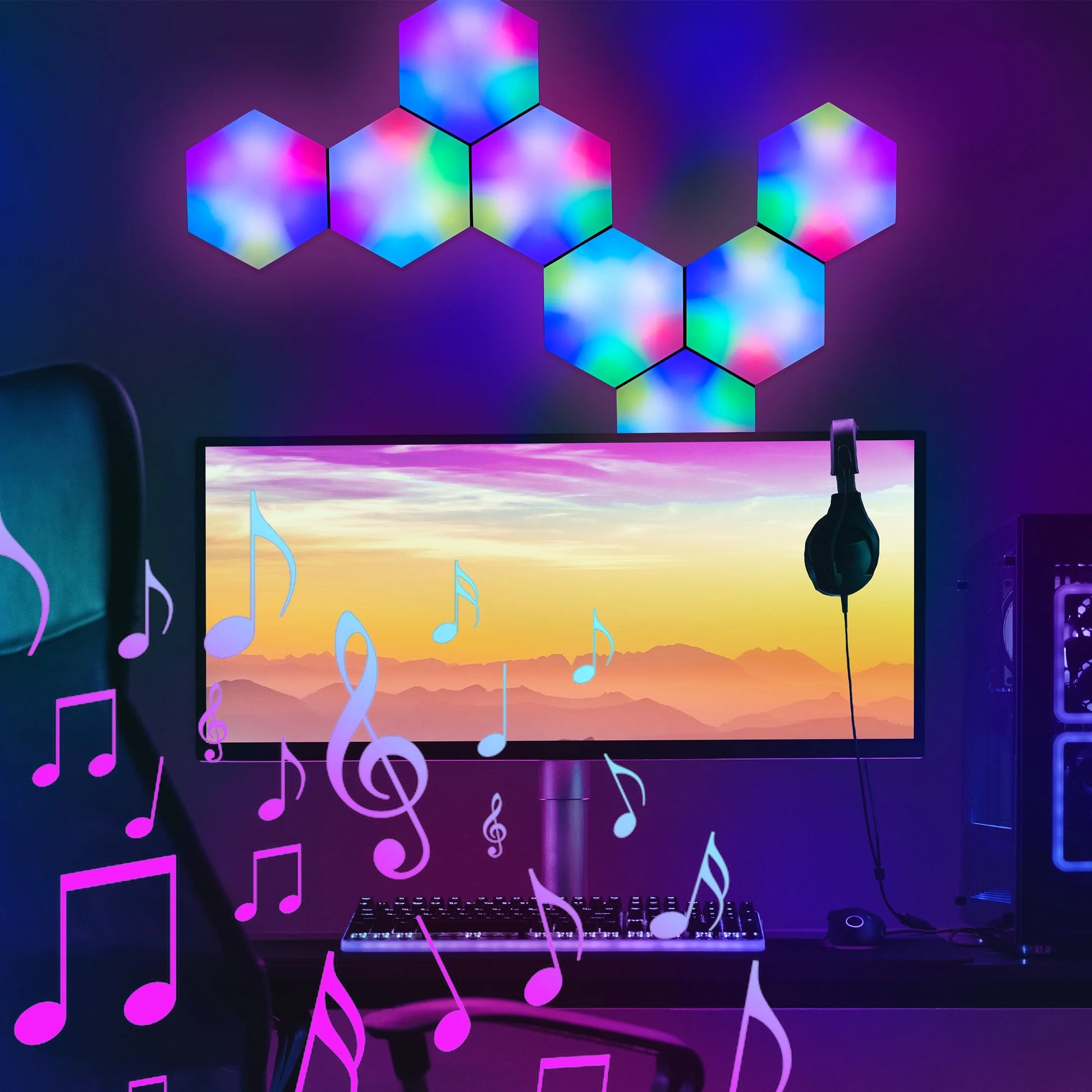 RGBIC Hexagon Lights 8 Count