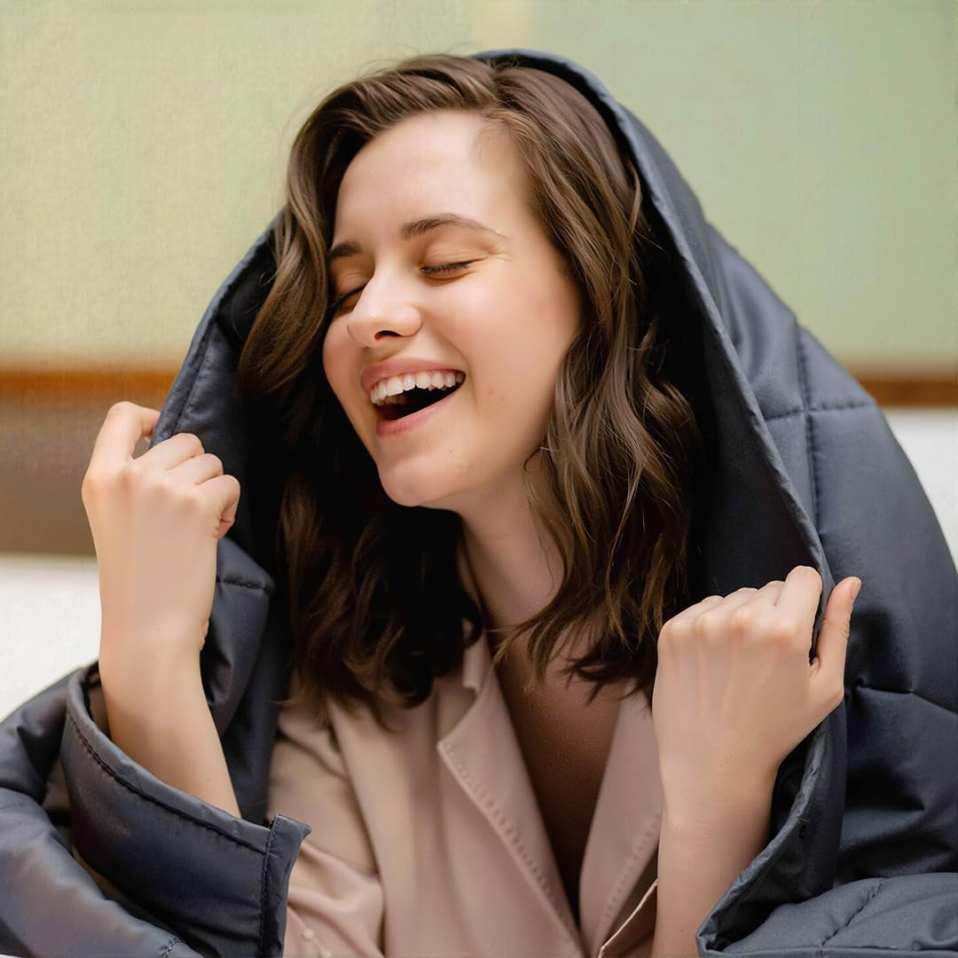 Weighted Blanket for Adults,(48"X72",10Lbs Grey) Full Size Soft Cooling Heavy Blanket for Sleeping, Breathable Blanket with Glass Beads Perfect for 80-120 Lbs,All Season,Machine Washable