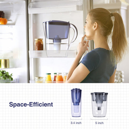 Simpure Water Filter Pitcher Bpa-Free, Reduce TDS 10 Cup 3.5L 1 Pitcher 4 Filter