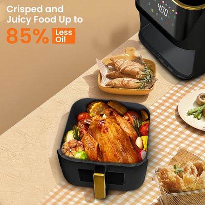Newest Air Fryer Large 8.5 QT, Black, 8 in 1 Touch Screen, Visible Window, 1750W