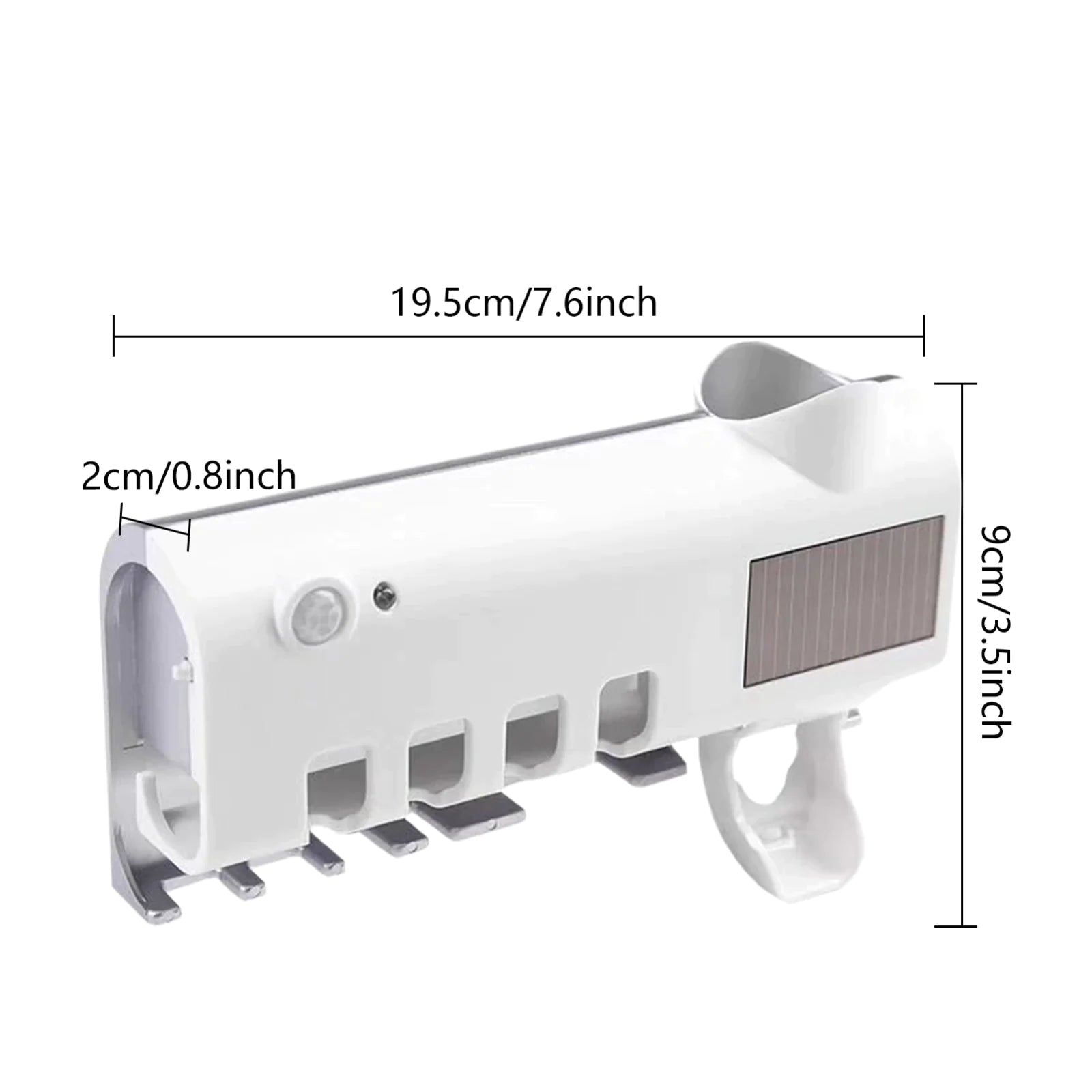 PureSmile™ UV-C Toothbrush Sanitizer Station & Automatic Toothpaste Dispenser – Solar Powered 4-Slot Organizer - NexaHome