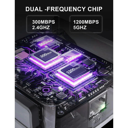 2025 Wifi Extender-Wireless Signal Repeater Booster,Dual Band 2.4Ghz & 5Ghz Wireless Repeate,Dual-Band Speeds up to 1200Mbps Wall-Through Strong Wifi Booster,Covers up to 9800 Sq.Ft （Black）