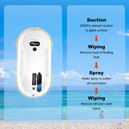2025 Robotic Window Cleaner – Ai-Powered Streak-Free for Glass/Patio Doors/Tiles Ultra-Quiet & Remote Control PRK-309
