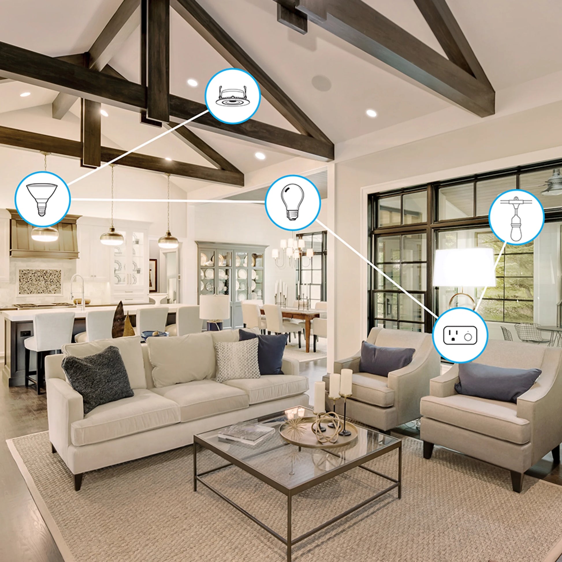 8.8W (60W Replacement) Tunable White E26 Base A19 Smart Wifi LED Light Bulb (3-Pack)