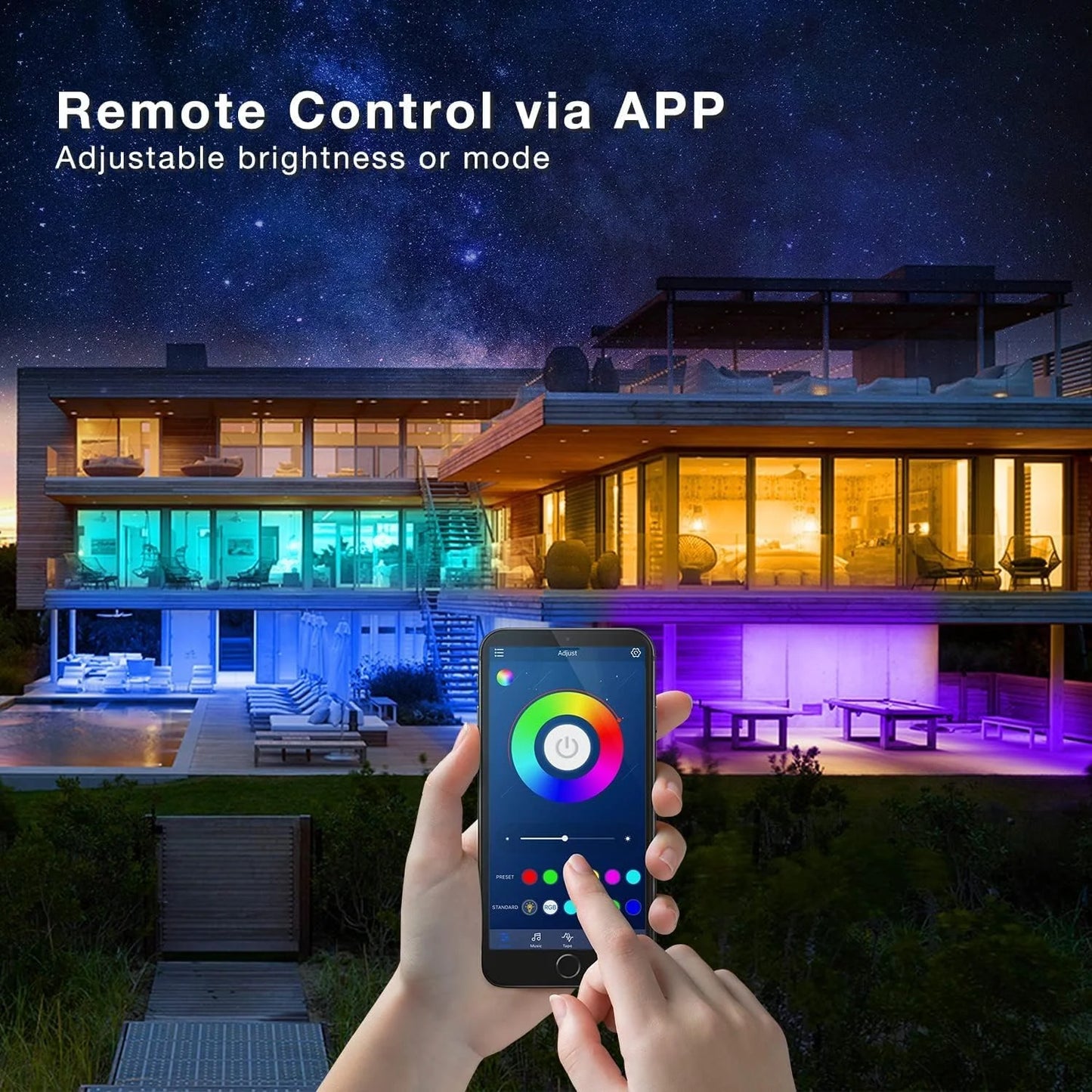 130Ft LED Strip Lights(2 Rolls of 65.6Ft), Smart Light Strips with App Control RGB Led Lights for Bedroom，Music Sync Color Changing Lights for Room Party