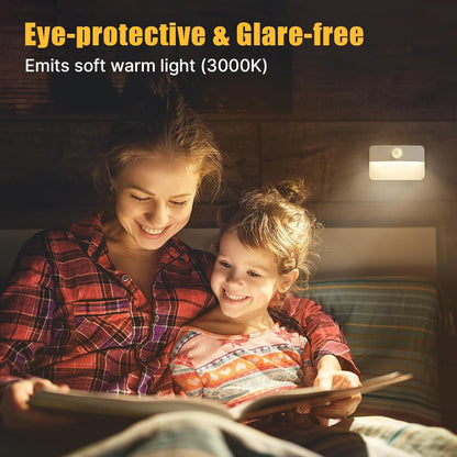 8 Pack Motion Sensor Stair Light for Indoor, Battery Operated Closet Lights, Wir