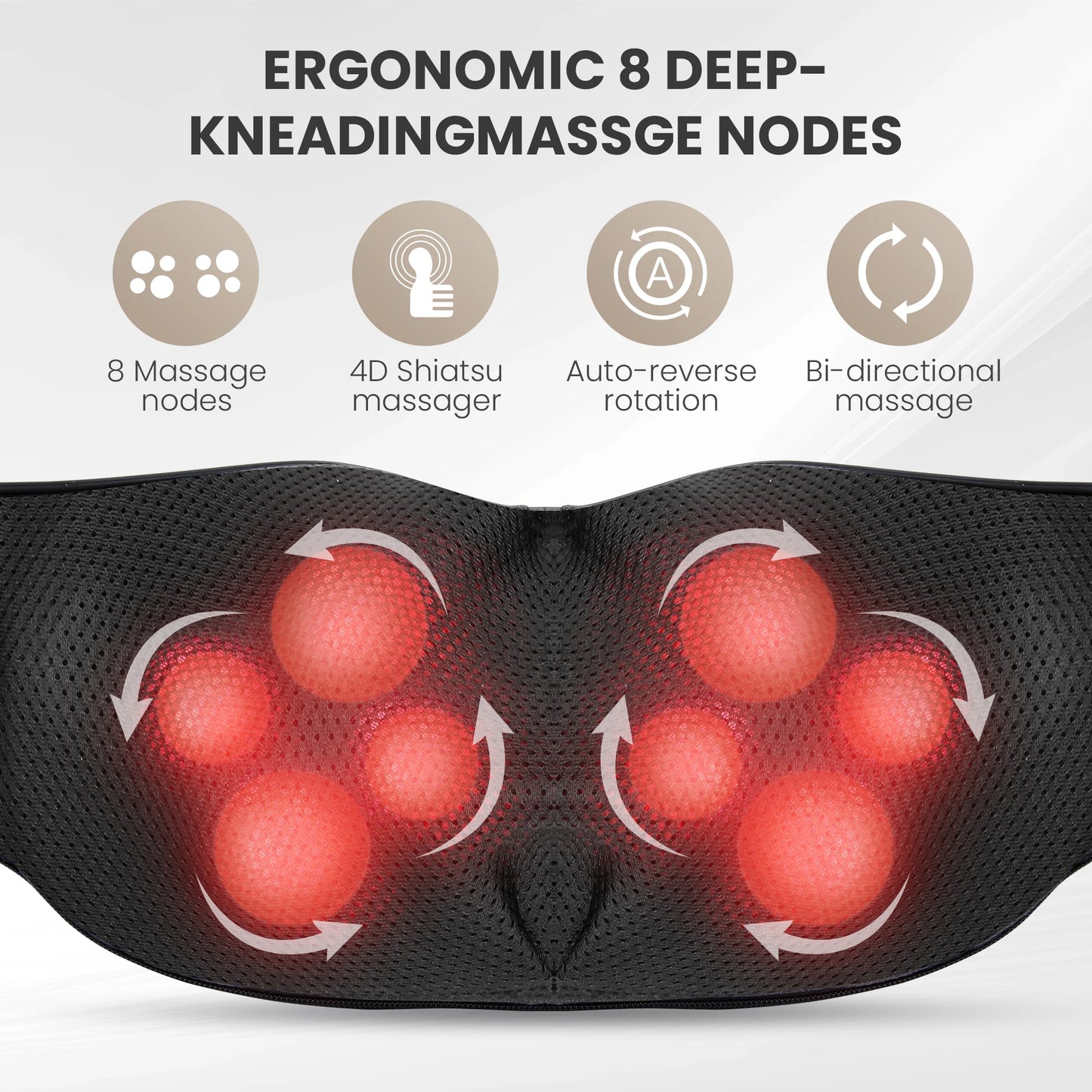 Cordless Neck Back Massager with Heat, 4D Shiatsu Shoulder Massager for Pain Relief, Gifts for Mom Dad