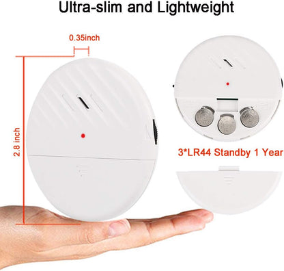 Window Vibration Alarm,6Pack 125Db Loud Ultra-Slim Anti-Theft Alarm for Door and Window Glass Break Sensor Alert with Adjustable Sensitivity (6, White)