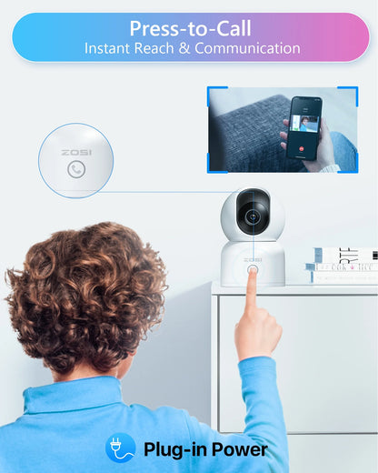 2K 5Ghz Wifi Security Camera, 4Pack Audio 360°View PTZ Camera with PIR Motion Sensor, Indoor/Outdoor IP Camera with Night Vision, Pet/Office/Baby Monitor