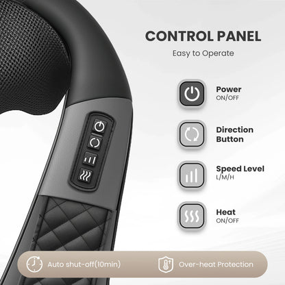 Cordless Neck Back Massager with Heat, 4D Shiatsu Shoulder Massager for Pain Relief, Gifts for Mom Dad
