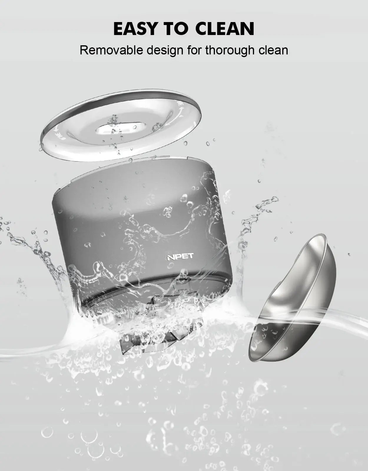 Automatic Cat Feeders, 135Oz/4L Clog-Free Automatic Dog Feeder with Stainless Steel Bowl, Anti-Bite Cable for Cats, Small & Medium Dogs