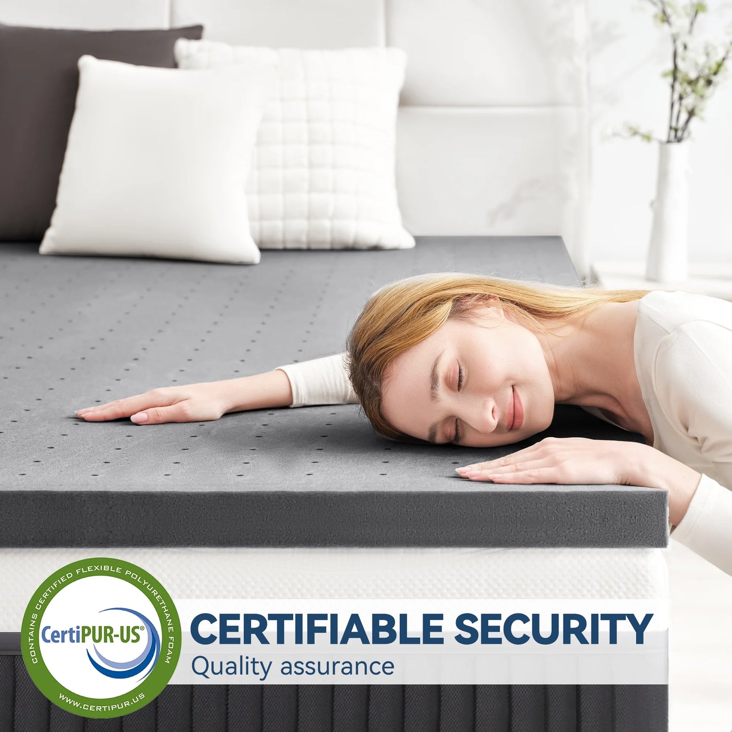 2 Inch Mattress Topper, Cooling Gel Memory Foam Mattress Topper, Bed Topper, Soft, Full Size