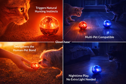 GlowChase™ 2-Pack Motion-Activated LED Cat Balls – Flashing Interactive Toys for Indoor Cats, Night Play & Agility Exercise (Small Dog Compatible)