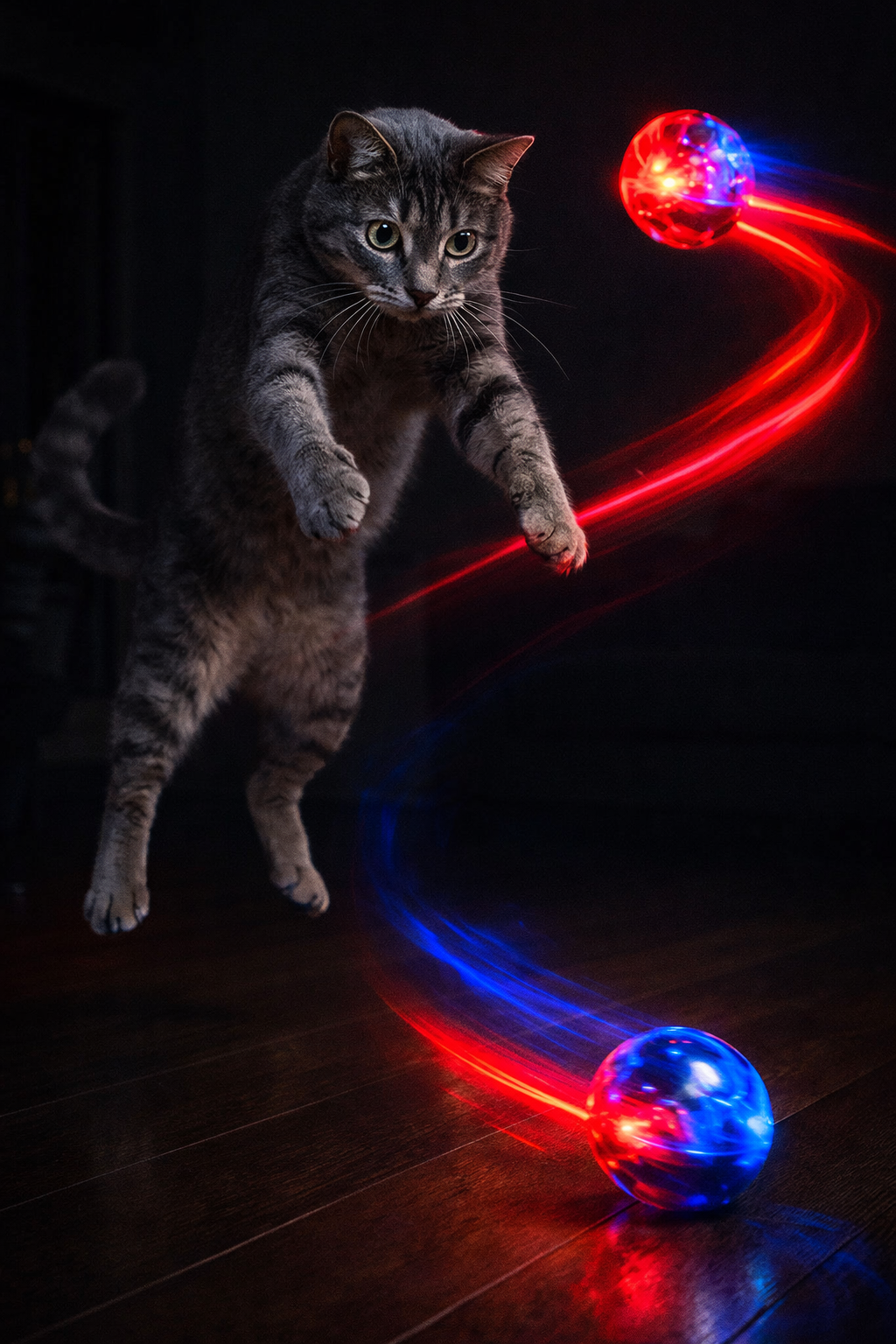 GlowChase™ 2-Pack Motion-Activated LED Cat Balls – Flashing Interactive Toys for Indoor Cats, Night Play & Agility Exercise (Small Dog Compatible)