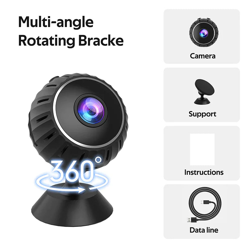 GuardianEye Mini Magnetic WiFi Nanny Cam – 1080P HD Wireless Security Camera with Night Vision & Motion Alerts - NexaHome
