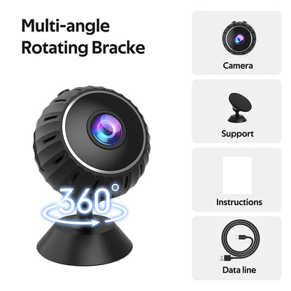 GuardianEye Mini Magnetic WiFi Nanny Cam – 1080P HD Wireless Security Camera with Night Vision & Motion Alerts - NexaHome