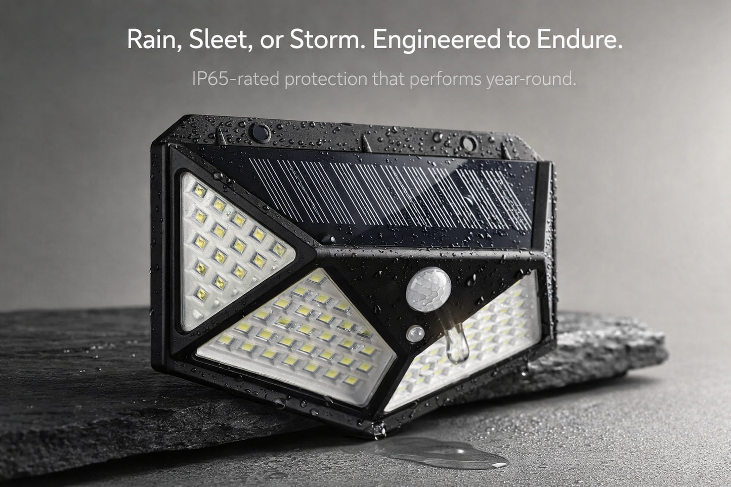 LuminaGuard 100-LED Ultra-Wide Solar Motion Sensor Light – IP65 Waterproof Outdoor Security Lighting for Gardens & Pathways