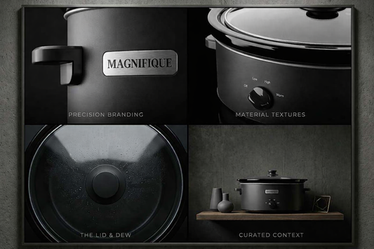 ChefRelief™ 6-Quart Oval Slow Cooker for Families – Manual 3-Setting Countertop Crock, Family-Sized Stoneware Pot for Roasts & Stews in Stainless Steel Black