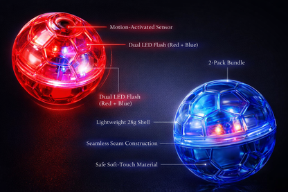 GlowChase™ 2-Pack Motion-Activated LED Cat Balls – Flashing Interactive Toys for Indoor Cats, Night Play & Agility Exercise (Small Dog Compatible)