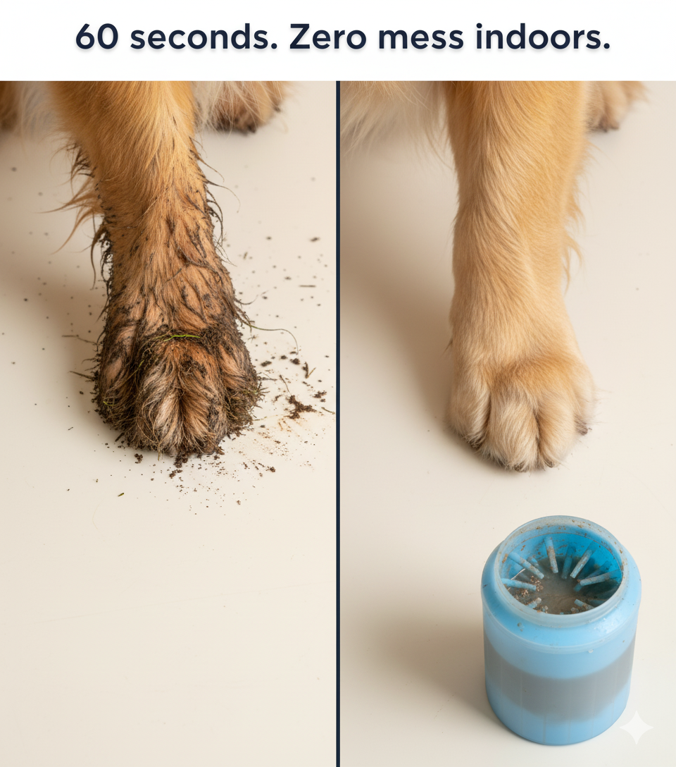 MudScrub™ Portable Dog Paw Cleaner – Gentle Silicone Bristle Paw Washer for Mud, Dirt & Outdoor Adventures | Travel-Friendly Cup-Holder Design