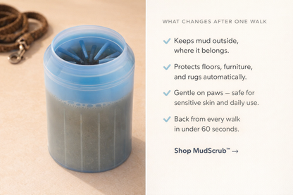 MudScrub™ Portable Dog Paw Cleaner – Gentle Silicone Bristle Paw Washer for Mud, Dirt & Outdoor Adventures | Travel-Friendly Cup-Holder Design