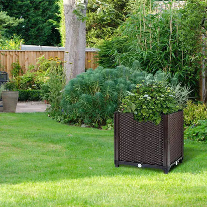 TerraBloom™ Self-Watering Raised Garden Bed – Elevated Planter Box with Rattan Finish for Patio, Balcony & Garden - NexaHome