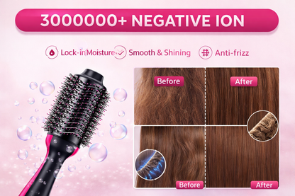 Dual Voltage Hair Dryer Brush 4-in-1 Ionic Volumizer