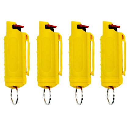 Guardian Shield 4-Pack Tactical Pepper Spray Keychain – Police Strength OC Spray with 10ft Range & Rapid-Release Flip Top - NexaHome