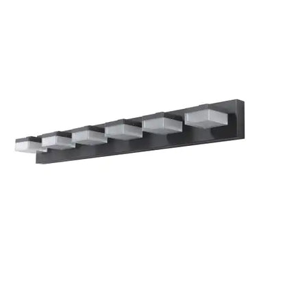 Luminaire™ 38-Inch Modern 6-Light LED Vanity Fixture – Matte Black Shadow-Free Bathroom Lighting