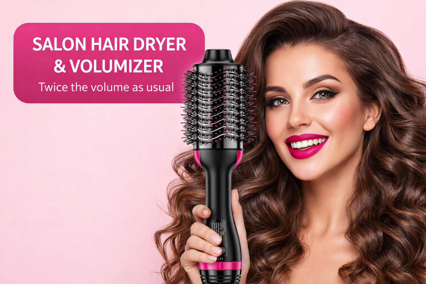 Dual Voltage Hair Dryer Brush 4-in-1 Ionic Volumizer